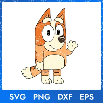 Illustration of the cartoon character Bluey Bingo in digital formats SVG, PNG, DXF, and EPS, available for instant download - No.14
