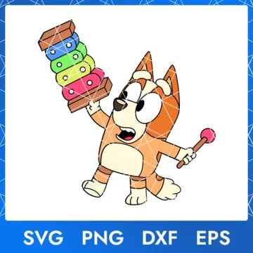 Illustration of the cartoon character Bluey Bingo in digital formats SVG, PNG, DXF, and EPS, available for instant download - No.15