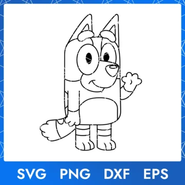 Illustration of the cartoon character Bingo Outline in digital formats SVG, PNG, DXF, and EPS, available for instant download - No.2