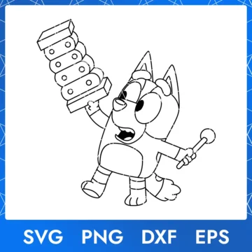 Illustration of the cartoon character Bingo Outline in digital formats SVG, PNG, DXF, and EPS, available for instant download - No.3