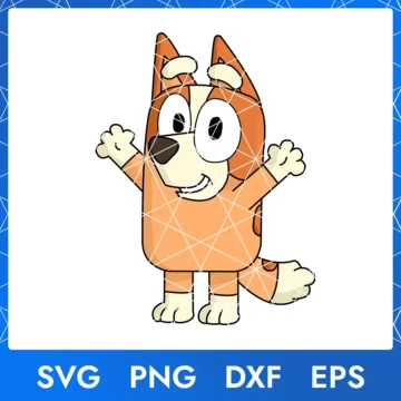 Illustration of the cartoon character Bluey Bingo in digital formats SVG, PNG, DXF, and EPS, available for instant download - No.7