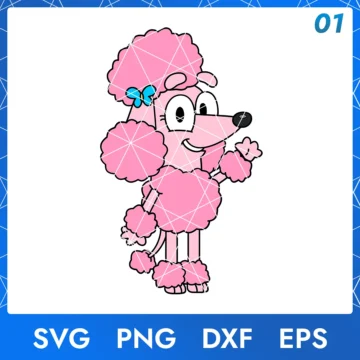 Illustration of the cartoon character Bluey Coco in digital formats SVG, PNG, DXF, and EPS, available for instant download - No.1
