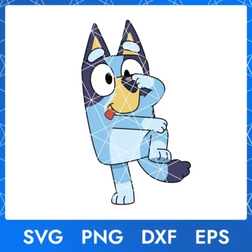 Illustration of the cartoon character Bluey Dog in digital formats SVG, PNG, DXF, and EPS, available for instant download - No.10