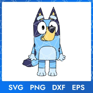 Illustration of the cartoon character Bluey Dog in digital formats SVG, PNG, DXF, and EPS, available for instant download - No.8