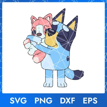 Illustration of the cartoon character Bluey Dog in digital formats SVG, PNG, DXF, and EPS, available for instant download - No.11