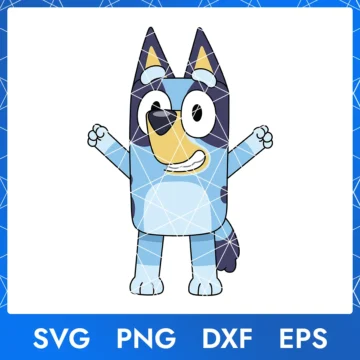 Illustration of the cartoon character Bluey Dog in digital formats SVG, PNG, DXF, and EPS, available for instant download - No.12