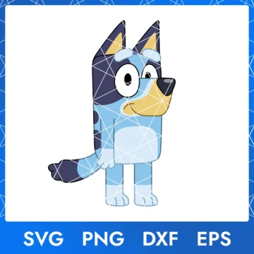 Illustration of the cartoon character Bluey Dog in digital formats SVG, PNG, DXF, and EPS, available for instant download - No.13