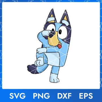 Illustration of the cartoon character Bluey Heeler in digital formats SVG, PNG, DXF, and EPS, available for instant download - No.2