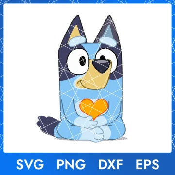 Illustration of the cartoon character Bluey Heeler in digital formats SVG, PNG, DXF, and EPS, available for instant download - No.3