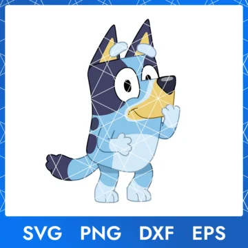 Illustration of the cartoon character Bluey Heeler in digital formats SVG, PNG, DXF, and EPS, available for instant download - No.4