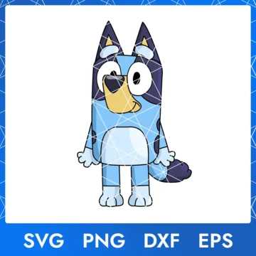 Illustration of the cartoon character Bluey Heeler in digital formats SVG, PNG, DXF, and EPS, available for instant download - No.5
