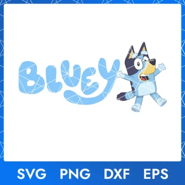 Illustration of the cartoon character Bluey Heeler in digital formats SVG, PNG, DXF, and EPS, available for instant download - No.6