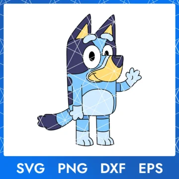 Illustration of the cartoon character Bluey Dog in digital formats SVG, PNG, DXF, and EPS, available for instant download - No.7