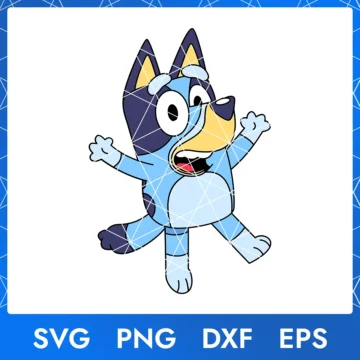 Illustration of the cartoon character Bluey Dog in digital formats SVG, PNG, DXF, and EPS, available for instant download - No.9