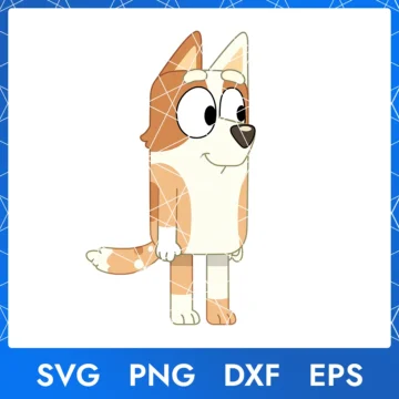 Illustration of the cartoon character brandy bluey in digital formats SVG, PNG, DXF, and EPS, available for instant download.