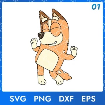 Illustration of the cartoon character Chilli Heeler in digital formats SVG, PNG, DXF, and EPS, available for instant download - No.1