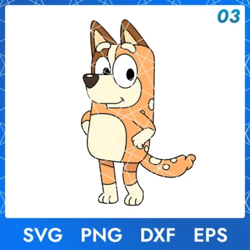 Illustration of the cartoon character Chilli Heeler in digital formats SVG, PNG, DXF, and EPS, available for instant download - No.3
