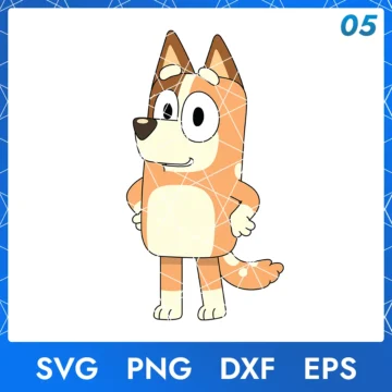 Illustration of the cartoon character Chilli Heeler in digital formats SVG, PNG, DXF, and EPS, available for instant download - No.5