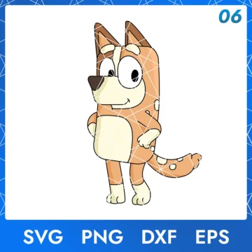 Illustration of the cartoon character Chilli Heeler in digital formats SVG, PNG, DXF, and EPS, available for instant download - No.6