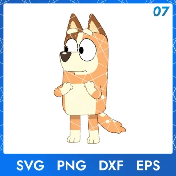 Illustration of the cartoon character Chilli Heeler in digital formats SVG, PNG, DXF, and EPS, available for instant download - No.7