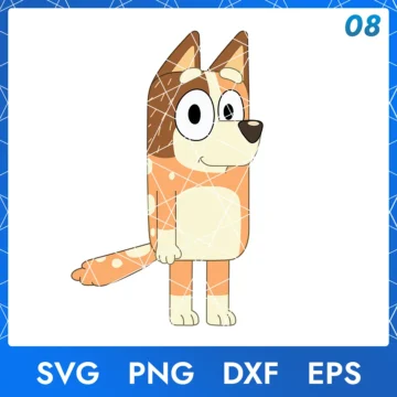 Illustration of the cartoon character Chilli Heeler in digital formats SVG, PNG, DXF, and EPS, available for instant download - No.8