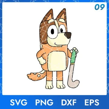 Illustration of the cartoon character Chilli Heeler in digital formats SVG, PNG, DXF, and EPS, available for instant download - No.9