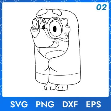 Illustration of the cartoon character Bluey Granny Janet in digital formats SVG, PNG, DXF, and EPS, available for instant download - No.2