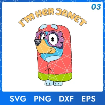 Illustration of the cartoon character Bluey Granny Janet in digital formats SVG, PNG, DXF, and EPS, available for instant download - No.3
