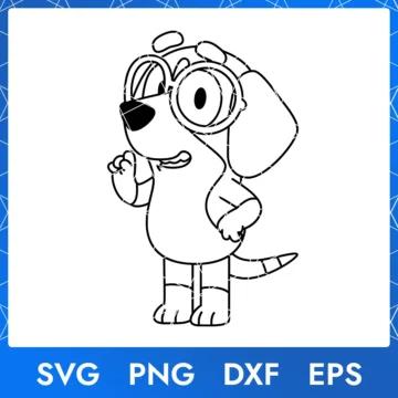 Illustration of the cartoon character Bluey Honey Outline in digital formats SVG, PNG, DXF, and EPS, available for instant download - No.2