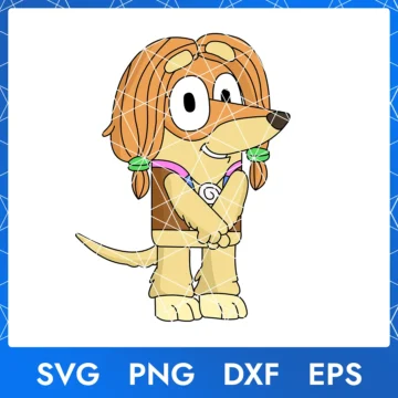 Illustration of the cartoon character Bluey Indy in digital formats SVG, PNG, DXF, and EPS, available for instant download - No.3