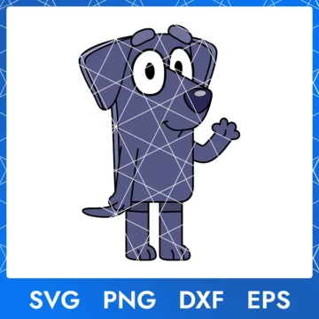 Illustration of the cartoon character Jean Luc Bluey in digital formats SVG, PNG, DXF, and EPS, available for instant download - No.1