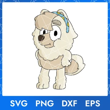 Illustration of the cartoon character Judo Bluey in digital formats SVG, PNG, DXF, and EPS, available for instant download
