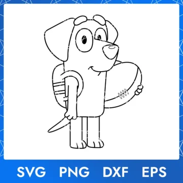 Illustration of the cartoon character Lucky Bluey Outline in digital formats SVG, PNG, DXF, and EPS, available for instant download - No.2