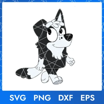 Illustration of the cartoon character Mackenzie Bluey in digital formats SVG, PNG, DXF, and EPS, available for instant download - No.1
