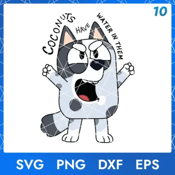 Illustration of the cartoon character Muffin Bluey in digital formats SVG, PNG, DXF, and EPS, available for instant download - No.10