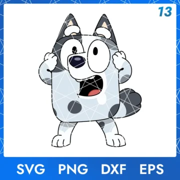 Illustration of the cartoon character Muffin Bluey in digital formats SVG, PNG, DXF, and EPS, available for instant download - No.13