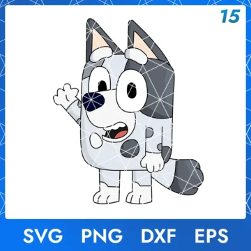 Illustration of the cartoon character Muffin Bluey in digital formats SVG, PNG, DXF, and EPS, available for instant download - No.15