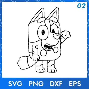 Illustration of the cartoon character Muffin Bluey in digital formats SVG, PNG, DXF, and EPS, available for instant download - No.2