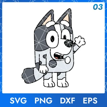 Illustration of the cartoon character Muffin Bluey in digital formats SVG, PNG, DXF, and EPS, available for instant download - No.3