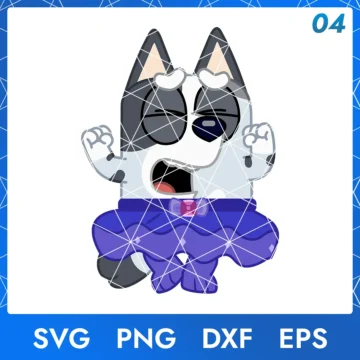 Illustration of the cartoon character Muffin Bluey in digital formats SVG, PNG, DXF, and EPS, available for instant download - No.4