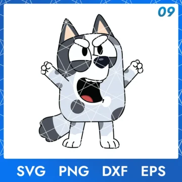 Illustration of the cartoon character Muffin Bluey in digital formats SVG, PNG, DXF, and EPS, available for instant download - No.9