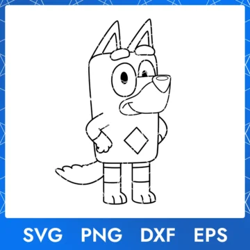 Illustration of the cartoon character Rusty Bluey Outline in digital formats SVG, PNG, DXF, and EPS, available for instant download - No.2