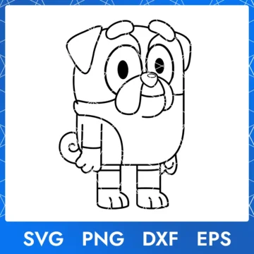 Illustration of the cartoon character Winton Bluey Outline in digital formats SVG, PNG, DXF, and EPS, available for instant download - No.3