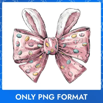 Cute and colorful bow with Easter egg sprinkles, perfect for Easter Bunny pictures and festive decorations.