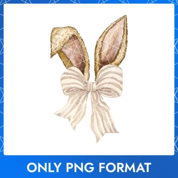 Golden bunny ears bow, a stylish design for Easter Day crafts and decor.