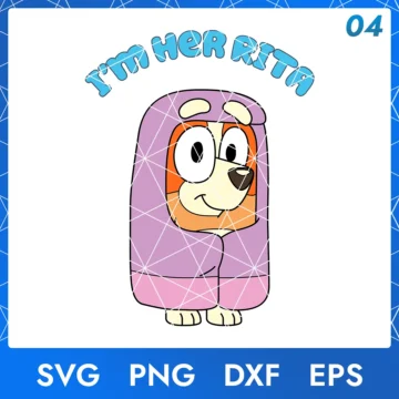 Illustration of the cartoon character Bluey Rita in digital formats SVG, PNG, DXF, and EPS, available for instant download - No.4