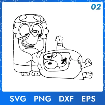 Illustration of the cartoon character Janet and Rita outline in digital formats SVG, PNG, DXF, and EPS, available for instant download - No.2