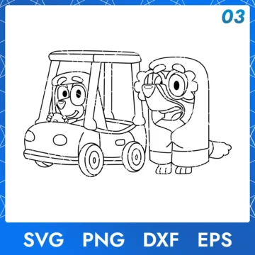 Illustration of the cartoon character Janet and Rita outline in digital formats SVG, PNG, DXF, and EPS, available for instant download - No.3