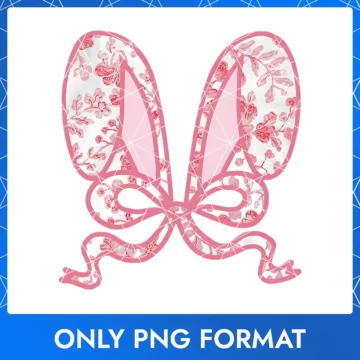 Elegant lace-patterned bunny ears bow for Easter decorations and clip art.