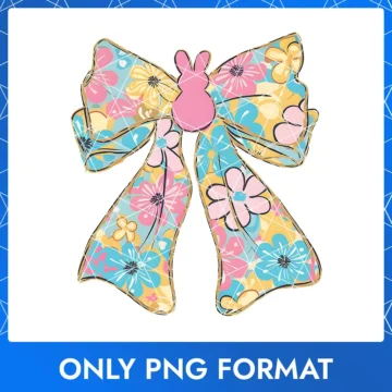 Pastel floral Easter bow with bunny ears, ideal for Easter Bunny pictures